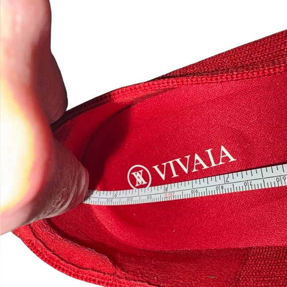 Vivaia Margot Square Toe Ribbed Flats Red sz 7 Excellent! - Picture 9 of 10